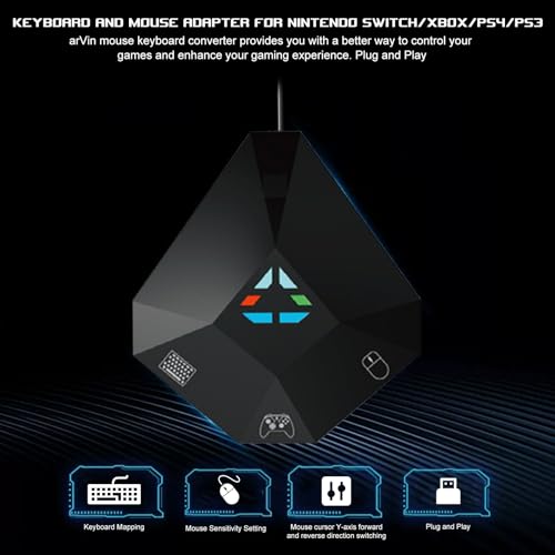 Arvin Keyboard and Mouse Adapter for Nintendo Switch/PS4/PS3/Xbox One/Xbox 360 Consoles, Switch Adapter Support Custom Mapping & Mouse Sensitivity Adjustment, Wired Keyboard and Mouses Converter by arVin - Image 7