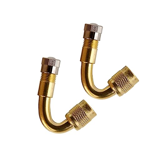 Ciieeo 2Pcs Angled Extension Adapter for Car Motorcycle Scooter Valve Stem Extender Yellow Durable Design for Easy