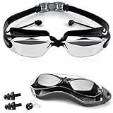 gafas deportivas uv400 【Diseño moderno perfecto】: las gafas de natación para hombres y mujeres vienen con tapones para los oídos y clips para la nariz, que pueden proteger eficazmente sus oídos y nariz del agua. El diseño de las gafas de una pieza maximiza el campo de visión y la nueva versión de las gafas te ofrece una perspectiva completamente nueva.