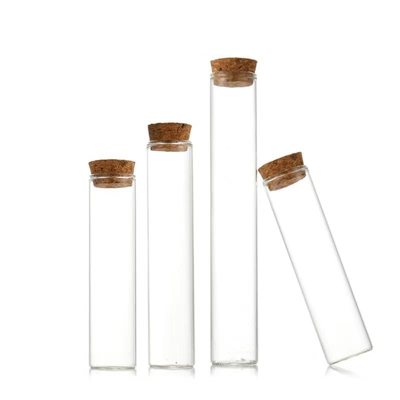 50pcs/lot 12x75mm Empty Glass Transparent Clear Bottles with Cork Stopper Glass Vials Jars Storage Bottles Test Tube Jars