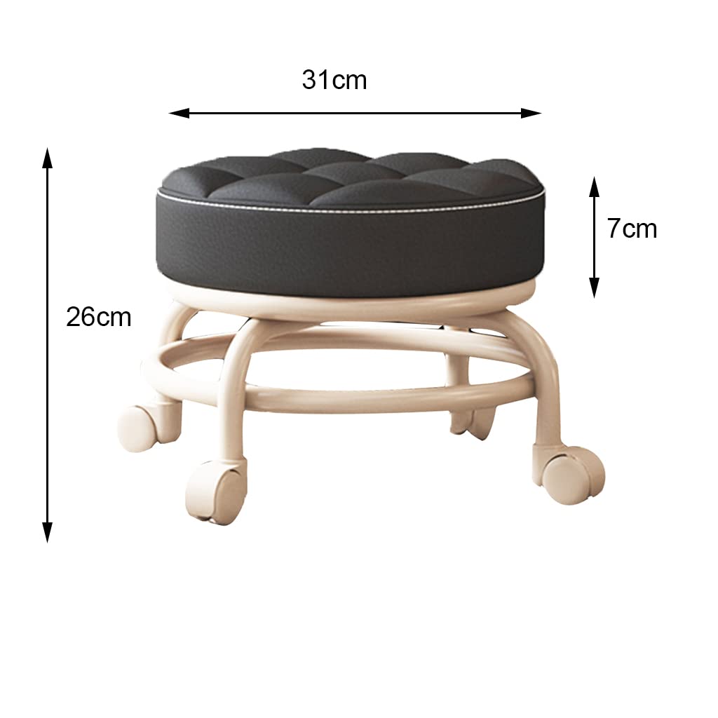 Sgabelli con rotelle, Pouf portante da 440 libbre(Grey)