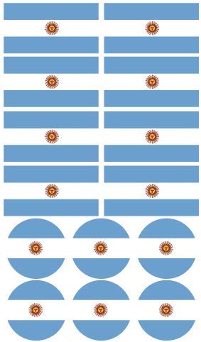 28 Autocollants Drapeau Argentine. Stickers pour Vélo, Moto et Accessoires. Faciles à Coller, Résistants et Décoratifs