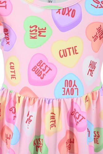 Image of Unique Baby Girls' Short Sleeve Everyday Printed Dresses for Kid and Toddler, Sizes 2T-12Y