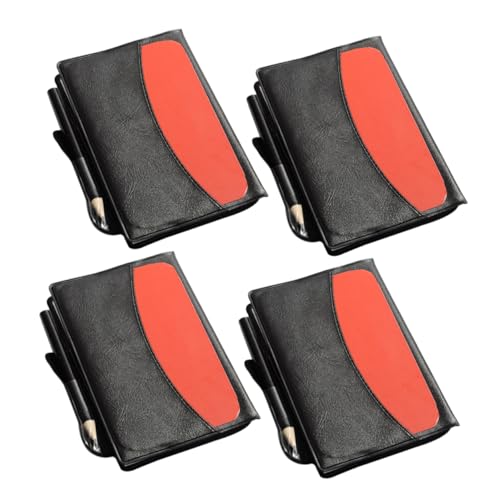 Abaodam 4 Pack Soccer Referee Warning Cards Red Yellow Pencil Score Pad Leather Wallet