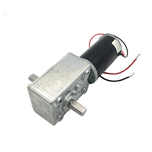 DGPOAD DC Schneckengetriebemotor 12-24V Doppelwellenreduzierer Selbsthemmend Gerabox Reversibler Mikromotor 7-470 U/min-24V 260 U/min, Paket A Cover