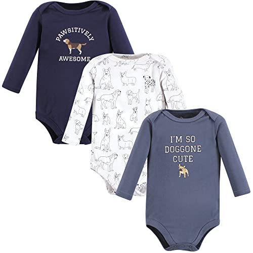 Image of Hudson Baby baby-boys Cotton Long-sleeve Bodysuits 3-pack