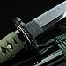 BAYCANTO Tanto Sword Handmade Full Tang Clay Tempered 1095 T10 High Carbon Steel Short Japanese Katana Real Hamon Samurai Kendo Dull Treasure Wakizashi Red Black Blue Green Sword (Brown) (Green)