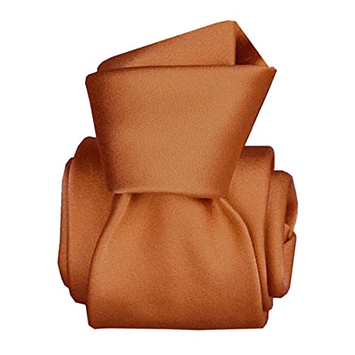 Cravate soie satin Segni Et Disegni marron brulé, l'élégance pure d'une confection italienne