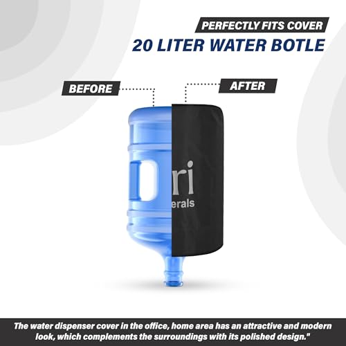 Image of Kuber Industries Rexine 20 Ltr. Water Camper Cover | Easy-To-Clean & Machine Washable Dispenser Bottle Cover - Ideal for Home, Office, Hospital & Outdoor Use | Black