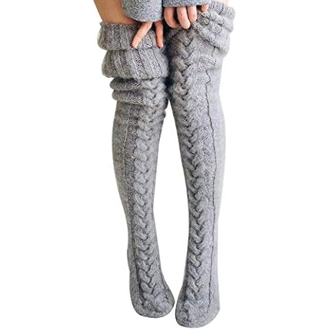 Springcmy Womens Thigh High Wool Socks Cover
