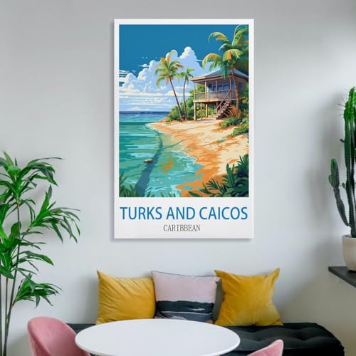 Tableau vintage îles Turques et Caïques HeyBox impression toile 50x75cm - 6