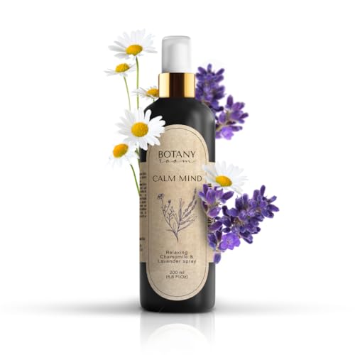 Spray per cuscini naturale e calmante con lavanda e camomilla BotanyRoom 'Calm Mind', sonno più profondo e rigenerazione, spray per cuscini per il sonno profondo 200ml