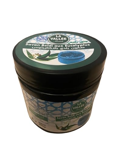 Savon Noir beldi Naturel à l'Huile d'Eucalyptus – Gommage Exfoliant pour le Corps et le Visage - 200g