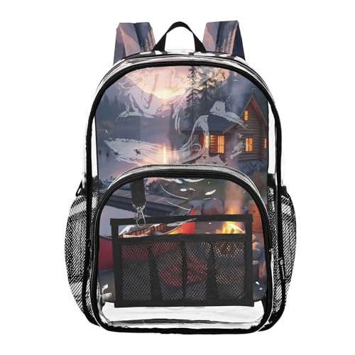 Joitme Mochila de paisaje para niñas escolares, mochila para niñas, bolsa grande de PVC, Paisaje 1, Talla única, Paisaje