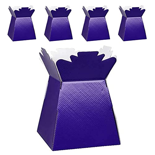 Confezione da 5 scatole per bouquet di fiori, confezione regalo per fiori, mazzi di fiori, piante, dolci, decorazioni per matrimoni, compleanni, anniversari, composizioni floreali, colore: viola