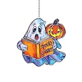 Hängender Anhänger Halloween Acryl Suncatcher Bunte Hängen Ornament Panel Für Haus Auto Garten Hut Acryl Suncatcher (White2, 10x10cm)