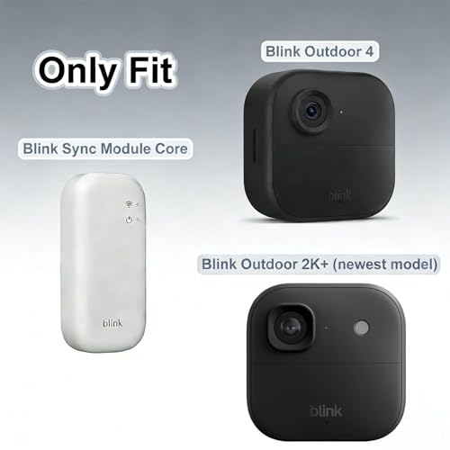 Camera Cover for Blink Outdoor 4/2K+ & Sync Module Core Mount, Weatherproof Silicone Skin with Sun hat Brim and Outlet Wall Holder with Short USB-C Cable for Easy Installation (2 Pack) by Homvnuy - Image 2