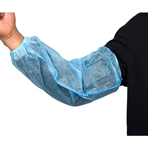 Greenour Pack of 1000 Disposable Arm Sleeves Covers Oversleeve Polypropylene Latex-free with Elastic End Blue 16 Inches Cover