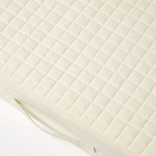 Homescapes Festes Sitzkissen 50x50x10 cm Creme, Sesselkissen/Sitzerhöhung orthopädischer Schaumstoff mit Baumwollbezug