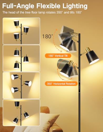 Lampadaire LED dimmable 4 températures de couleur et 3 lampes - 5