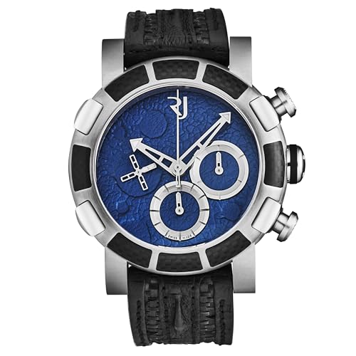 Romain Jerome Men's 'Moon Dust-DNA' Chronograph Blue Dial Black Leather Strap Automatic Watch RJMDCH.501.10