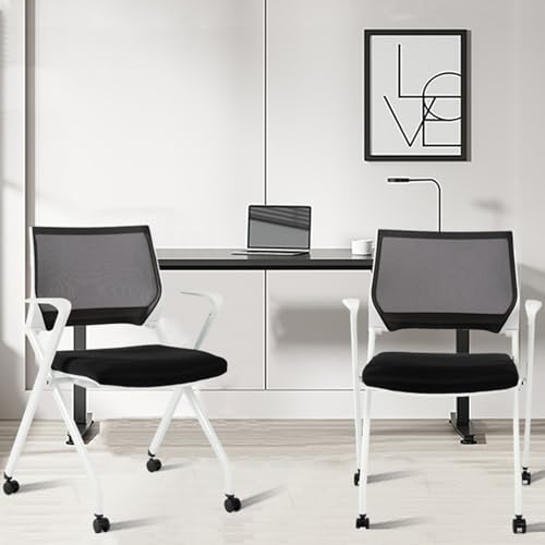 CLATINA Stackable & Foldable Office Chairs with Ergonomic Lumbar Support