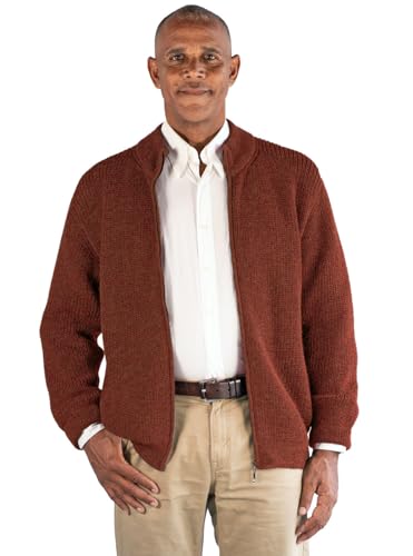 Mens Heritage Zip Alpaca Cardigan with Pockets