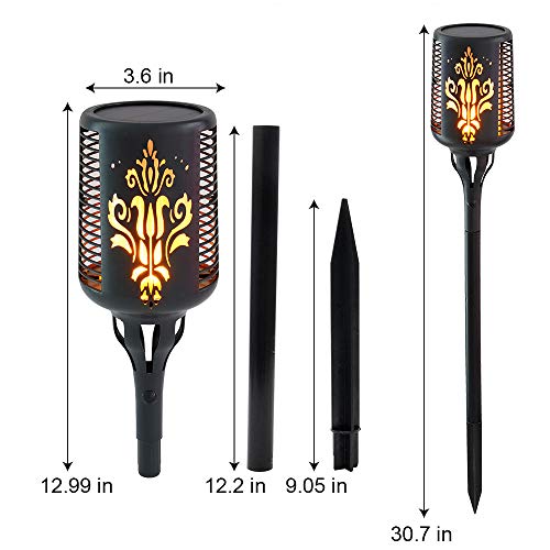 Aogist Flames Torches Lights, Whiskey Bottle Shape Solar Torch Light, Outdoor Waterproof 96 LED Dancing Flickering Flame Dusk to Dawn Auto On/Off Security Torch Light for Yard Garden Patio(4 Pack) - Thumbnail 4