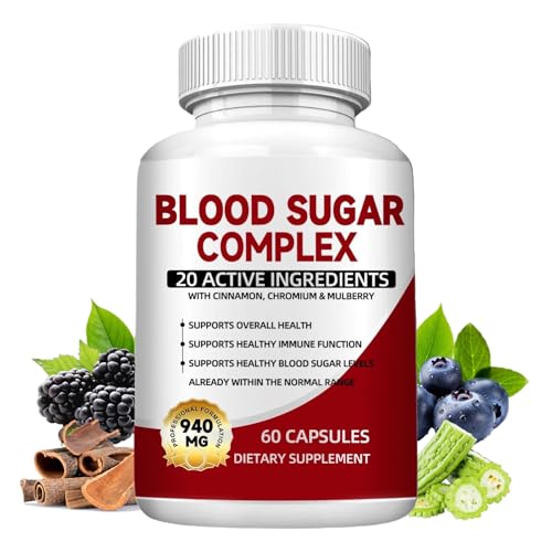 OFHOFH Blood Sugar Complex Supplement | with Cinnamon, Chromium and Mulberry, 20 Active Ingredients, Non-GMO, Vegan, for Men Women