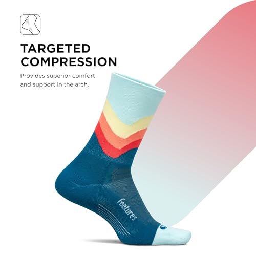 Image of Feetures Elite Light Cushion Mini Crew Sock - Sport Sock with Targeted Compression