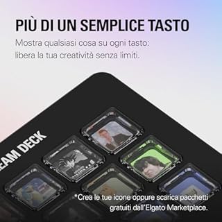 Elgato Stream Deck Scissor Keys — Controller di flusso di lavoro con tasti macro personalizzabili per OBS, Twitch, Discord, Teams, Photoshop e altro — Windows 10, macOS 13 o versioni successive