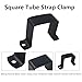 bociloy 4Pcs Square Tube Strap Clamp, Heavy Duty U-Shaped Pipe Clamps for 2