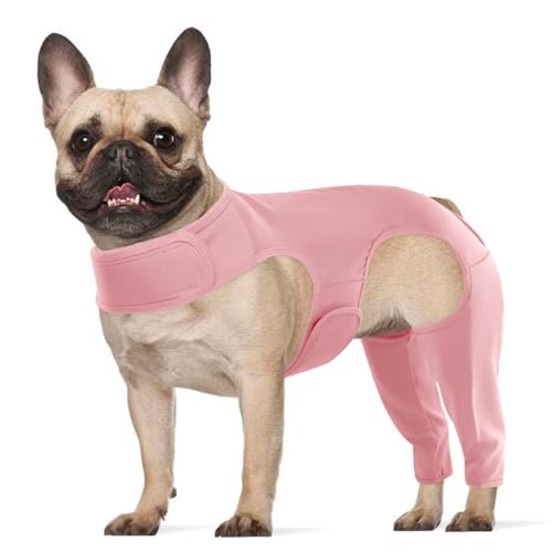 Image of ROZKITCH Dog Leg Sleeve Rear Legs, Pet Sleeve to Prevent Licking Wound Elbow Protector, Dog Recovery Suit Cone Collar Alternative for Sprain ACL CCL Arthritis Joint Care Pink XS