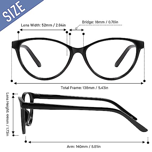 Przene 4 Pack Blue Light Blocking Reading Glasses,Cat Eye Reading Glasses With Spring Hinge Reader For Women/Men.(Mixed Color-C1, 2.25) #TOP1