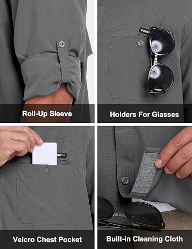 Little Donkey Andy Men's UPF 50 UV Protection Shirt, Breathable Long Sleeve Fishing Hiking Shirts, Quick Dry4