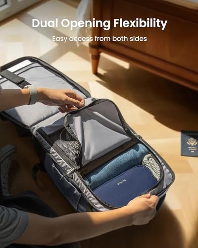Image of tomtoc Travel Backpack 28L,TSA Personal Item Bag Flight Approved,PFAS Free | Carry on Luggage Backpack for Men Women, Water-resistant Business Airplanes Rucksack for Travel Essentials Fit 16 Inch Laptop
