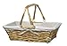 Vintiquewise(TM) Rectangular Willow Basket with White Fabric Lining