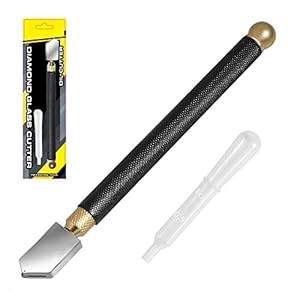 HaroKing Tagliavetro, Utensile Professionale per il Taglio del Vetro Lubrificato Ruota di Taglio in Carburo di Tungsteno Tagli 3-12mm Vetro, Specchio, Piastrelle e Vetri Colorati