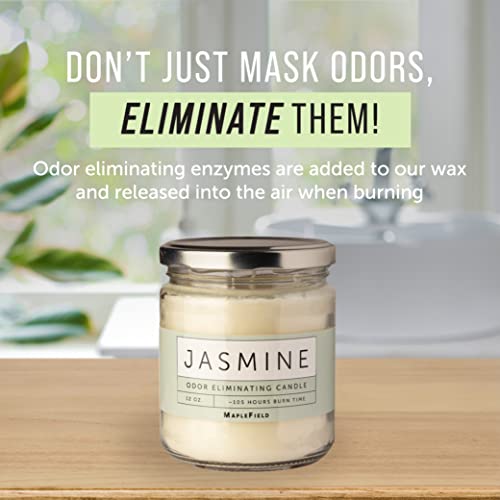 Odor Eliminator Candles For Your Home - Refresh Your Space With Pet Candles Odor Eliminator - Strong Scented Candles - Smoke Candles Odor Eliminator For Any Room - Smoke Candle - Pet Odor Candle (Jasmine) #TOP3