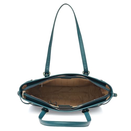 Image of Da Milano Leather Tote Bag for Women | Fits Up To 15 inch Laptop| Versatile Office & Casual Handbag (01063M-OL)