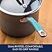 Rachael Ray Cucina Hard Anodized Nonstick Sauce Pan/Saucepan with Lid, 3 Quart, Blue