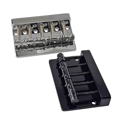 Xuyuh 5 Strings Hardtail Bridge Guitar Bridge Saddles 5 Saddle Hardtail Zinc Alloy Tailpiece Electric Bass Bridge Replacements thumb #3
