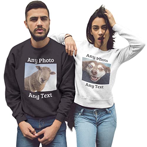 Yourdesign Personalised Sweatshirts - Printed With Your Photos, Text or Logo Custom DTG Printed Black