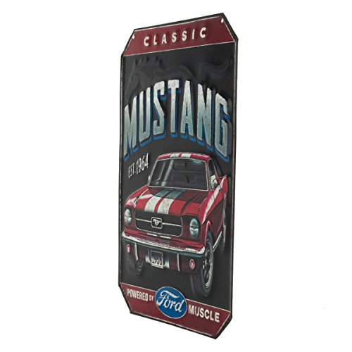Open Road Brands Ford Classic '66 Mustang Embossed Metal Sign - Vintage Ford Mustang Sign For Garage Or Man Cave #TOP1
