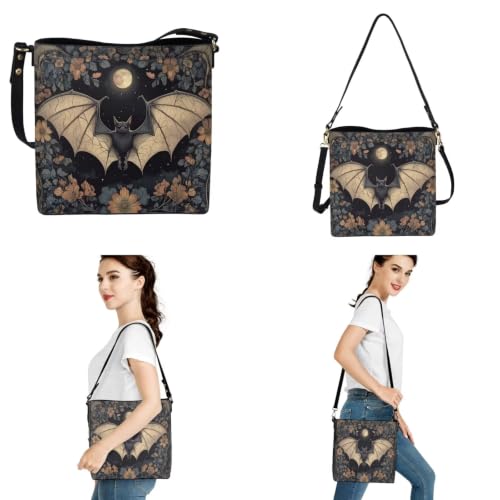 Image of HUGS IDEA Leather Purses and Handbag for Women Bucket Bag with Wrist Wallet 2 Packs