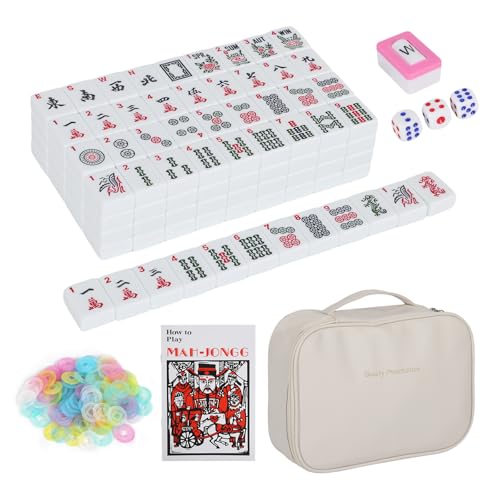 American Mahjong Set 166 piezas portátil con dados y bolsa