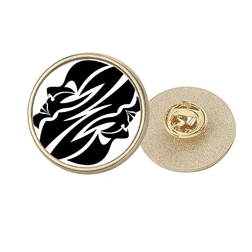 Broche ronde zodiaque constellation génie en métal doré pour veste