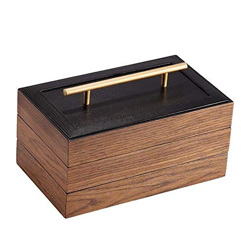 Boîtes à bijoux vitrine en bois HMJGDHX grand rangement 3 niveaux pour collier