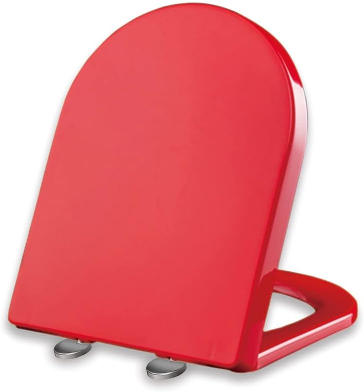 Purple D-Shaped Soft-Close Toilet Seat with Quick Release, 36 * 46cm, 360° Adjustable Hinges, Top Fixing Installation