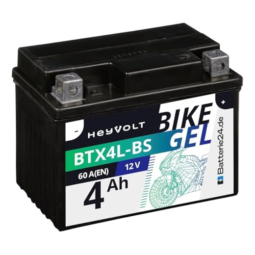 HeyVolt GEL Motorradbatterie 12V 4Ah Rollerbatterie BTX4L-BS YTX4L-BS CTX4L-BS 50314 YT4L-BS